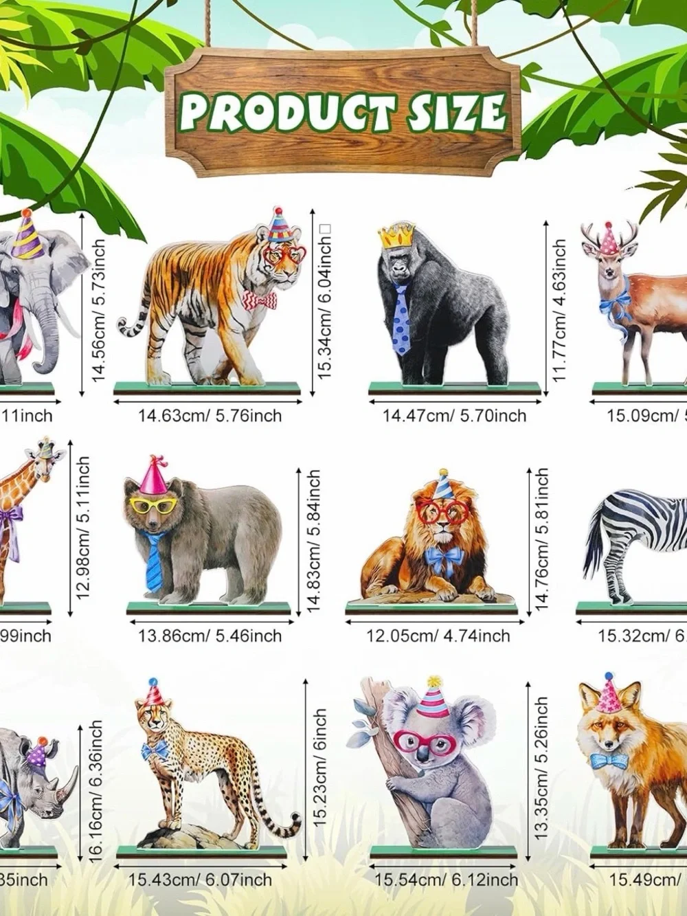 Woodland Animal Party Table Decorations - Multicolor